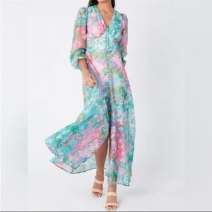 New Abbey Glass Brooke Gown Dress size XS in Vivid Bloom Organza